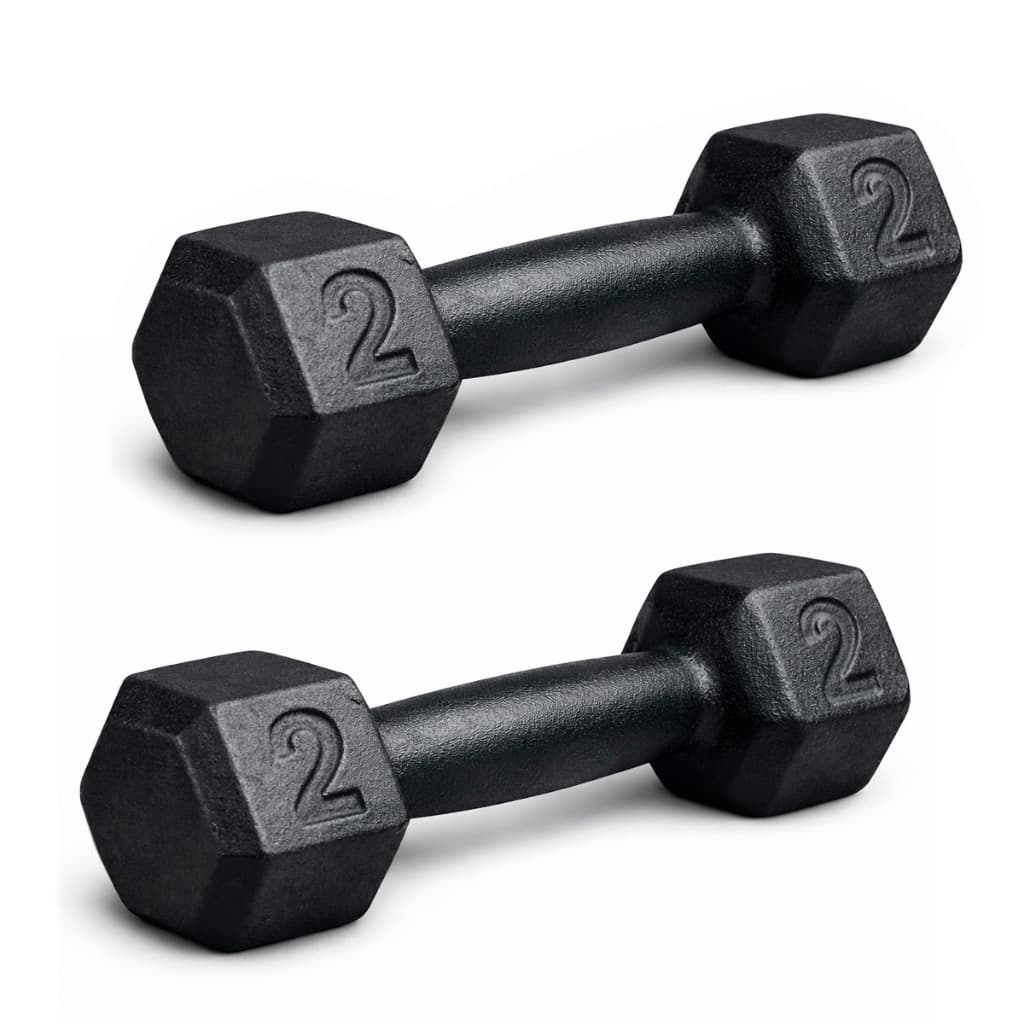 Kit Par Halter 2 Kg Sextavado Pintado - Peso De Academia