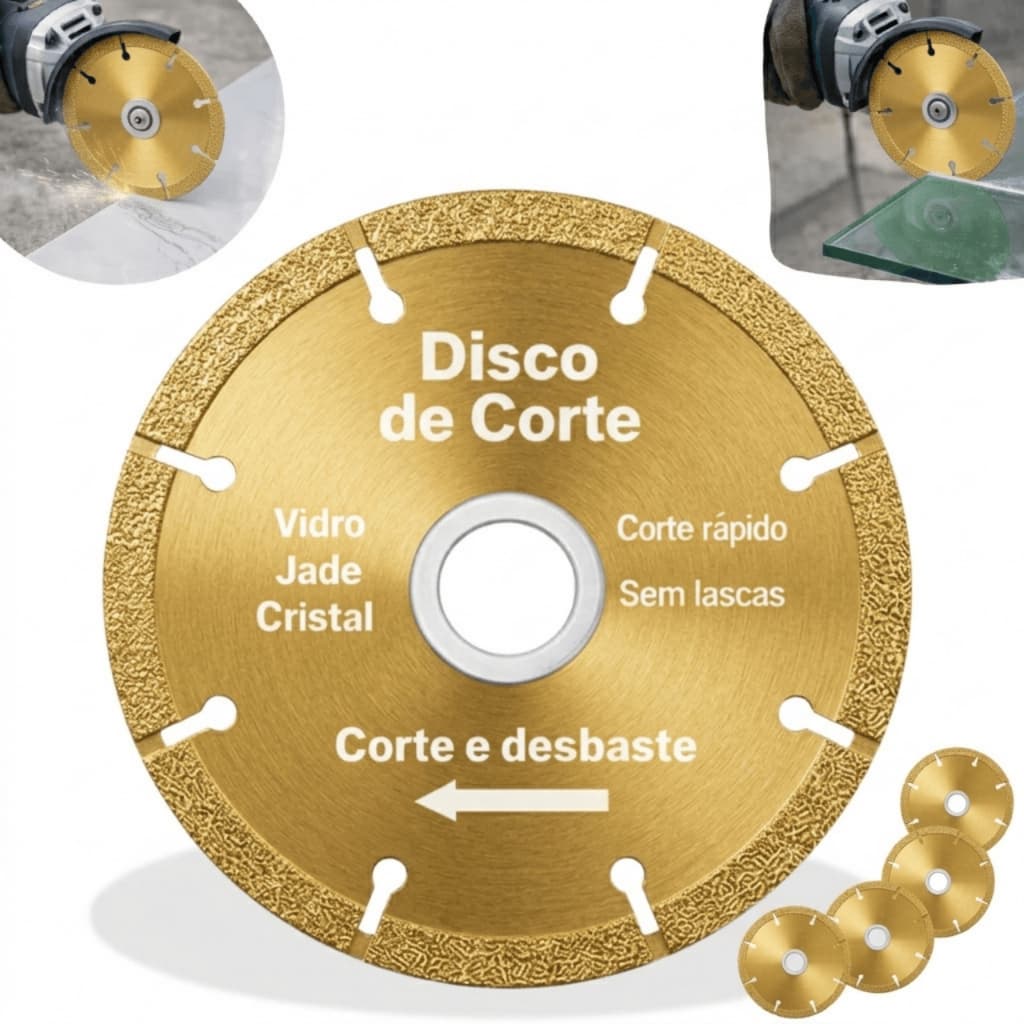 Disco de Corte 6 em 1 Serra Multifuncional Diamantado 100x20mm Para Cerâmica Metais PVC Esmerilhadeira