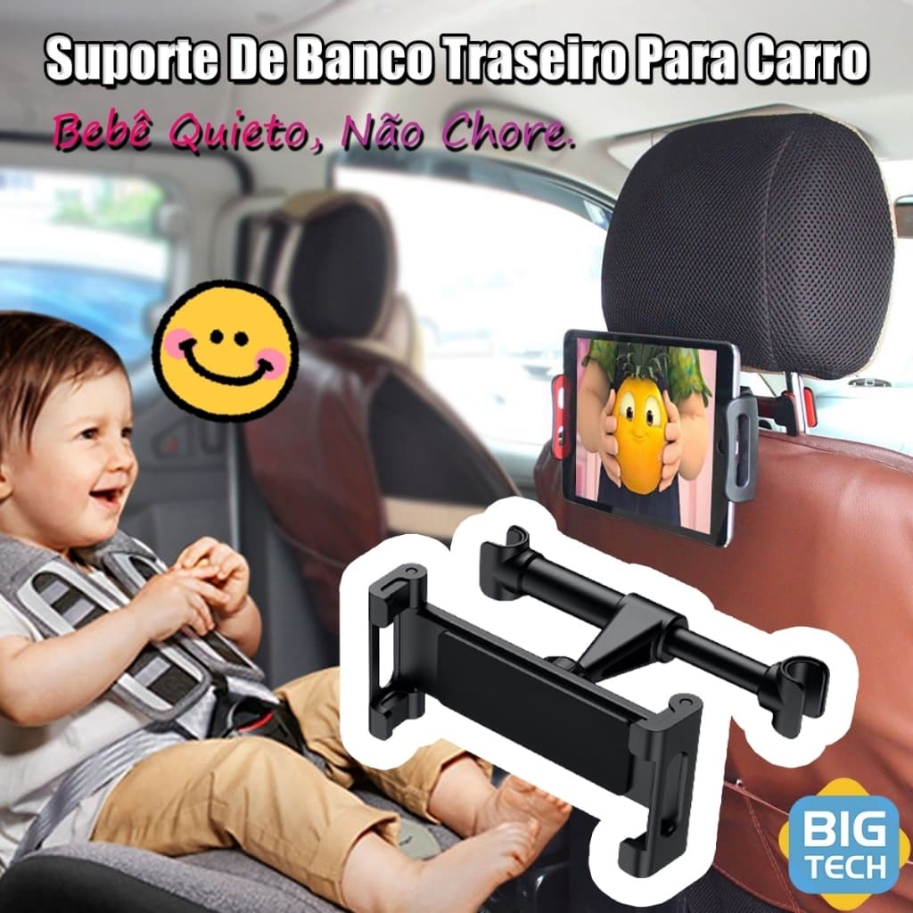 Suporte Veicular Encosto De Banco Traseiro P/ Celular Tablet 360 Graus Giratória Suportes Ajustável