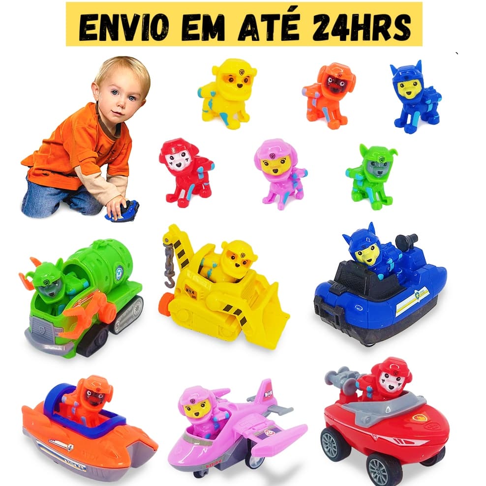 Patrulha Canina Água Brinquedo Carrinhos Fricção Pista Corrida Kit 6 ou 3 ou pista + 3 ou 6