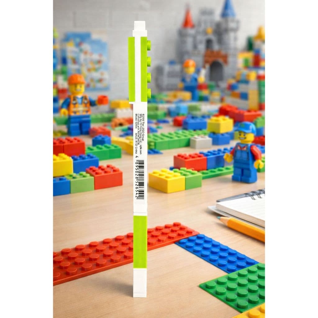 Caneta LEGO Verde Limão Original Bloco de Montar Escolar Criativa Colecionável