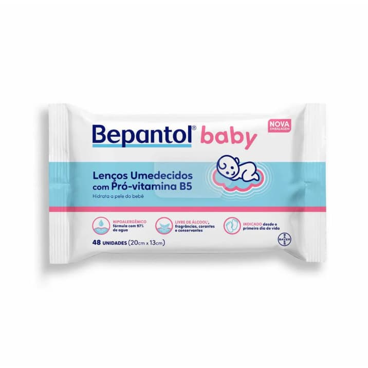 Lenços Umedecidos Bepantol Baby – Suaves, Hipoalergênicos, Sem Álcool, Limpeza Delicada para Bebê