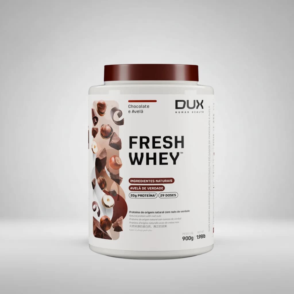Fresh Whey Protein Dux 100% Puro 900g Chocolate E Avelã