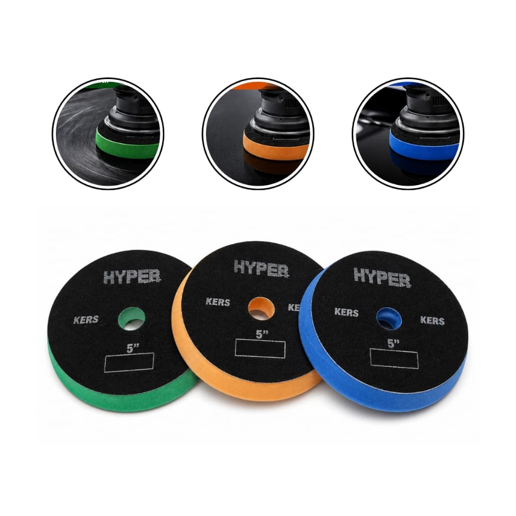 Kit 3 Boinas Espuma De Polimento Automotivo Carro Hyper Three 5 Polegadas Corte Lustro Refino Kers