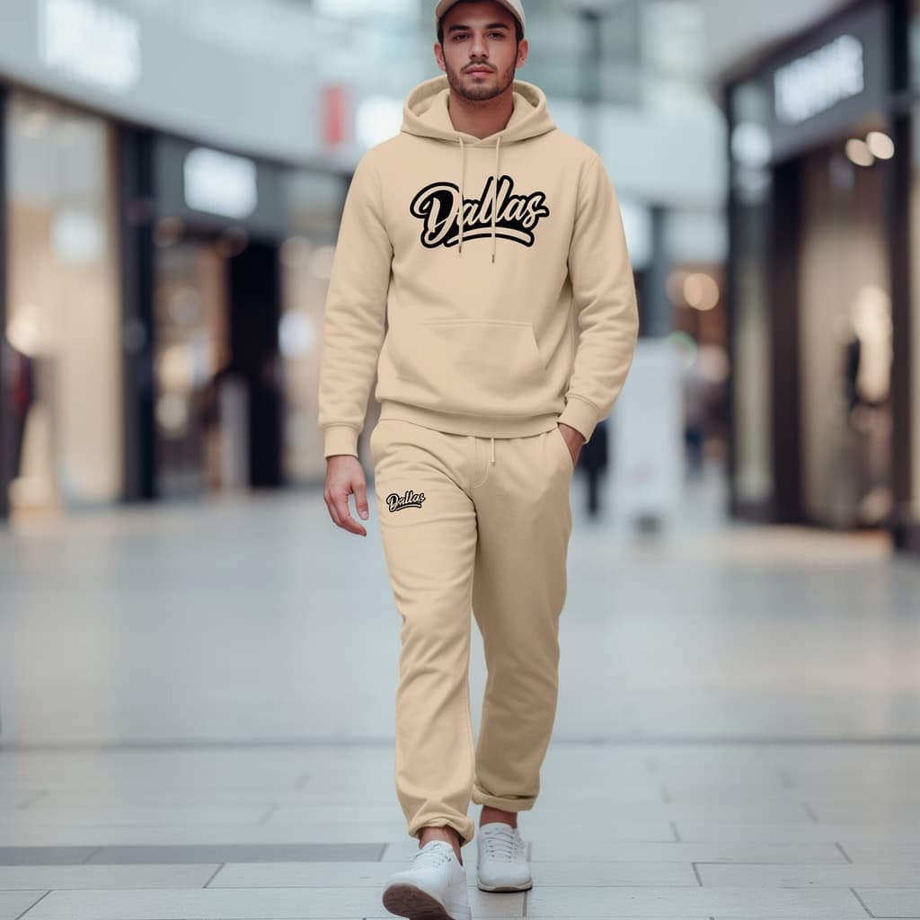 Conjunto Blusa De Frio Masculino Moletom + Calça Moletom Dallas Canguru Algodão Unissex Promoção