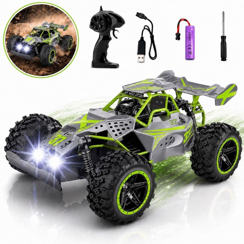 Carrinho Controle Remoto Recarregável Off Road 4x4 USB Resistente Rock Crawler