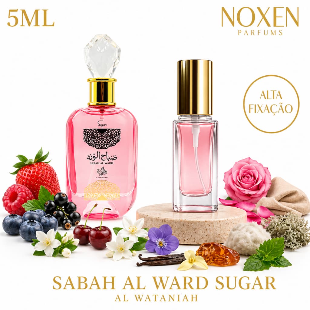 Perfume Feminino 5ml Premium Vidro Spray Sabah al Ward Sugar Doce Intenso Importado