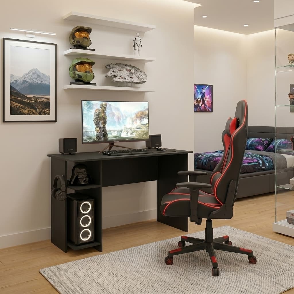 Escrivaninha Mesa Gamer para Escritório Compacta para PC Qmovi