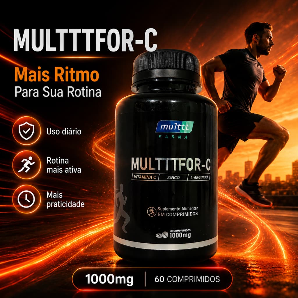 Vitamina C Zinco L-Arginina 1000mg 60 Comprimidos Imunidade Energia Disposição Suplemento Alimentar