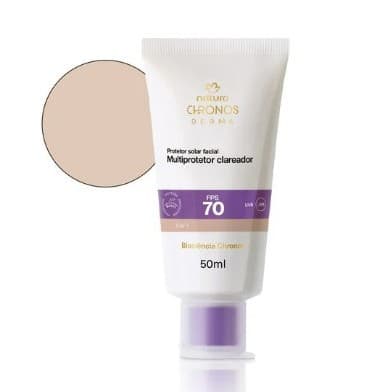 Protetor Multi Clareador Natura Chronos Derma de Manchas Solares FPS 70 Incolor - Cor 1 - Cor 2 - Cor 3 - Cor 4 - Cor 5