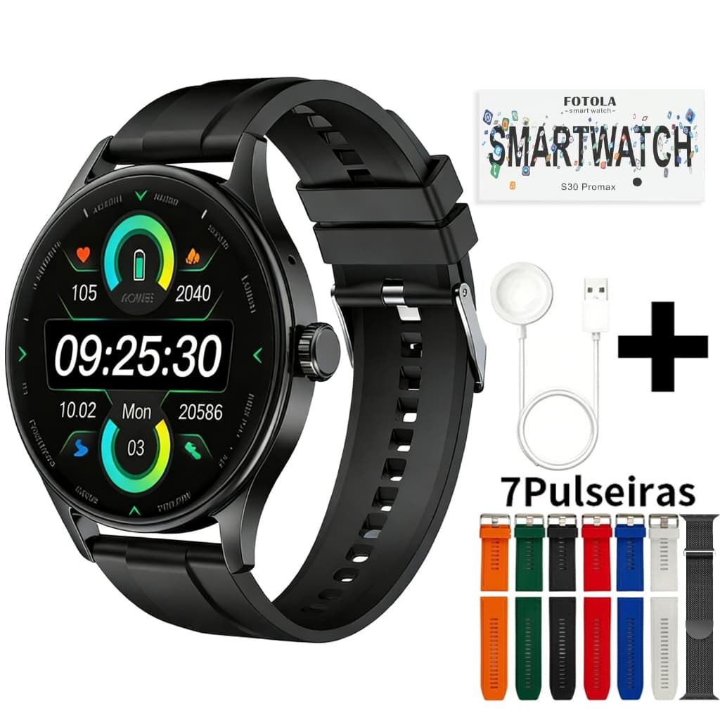 Smartwatch S30 PRO MAX–Tela AMOLED 1.46"| Monitoramento De Freqüência Cardíaca Do Sono À Prova D'água Relógio Esportivo