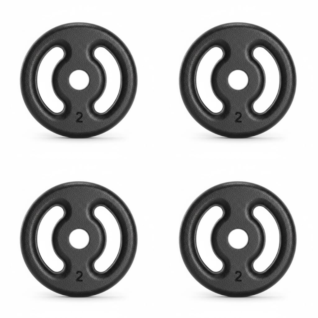 KIT 4 ANILHAS DE 2KG PESO ACADEMIA MUSCULAÇÃO EXERCÍCIOS FITNESS TREINO FUNCIONAL CROSSFIT CASA GYM PRO
