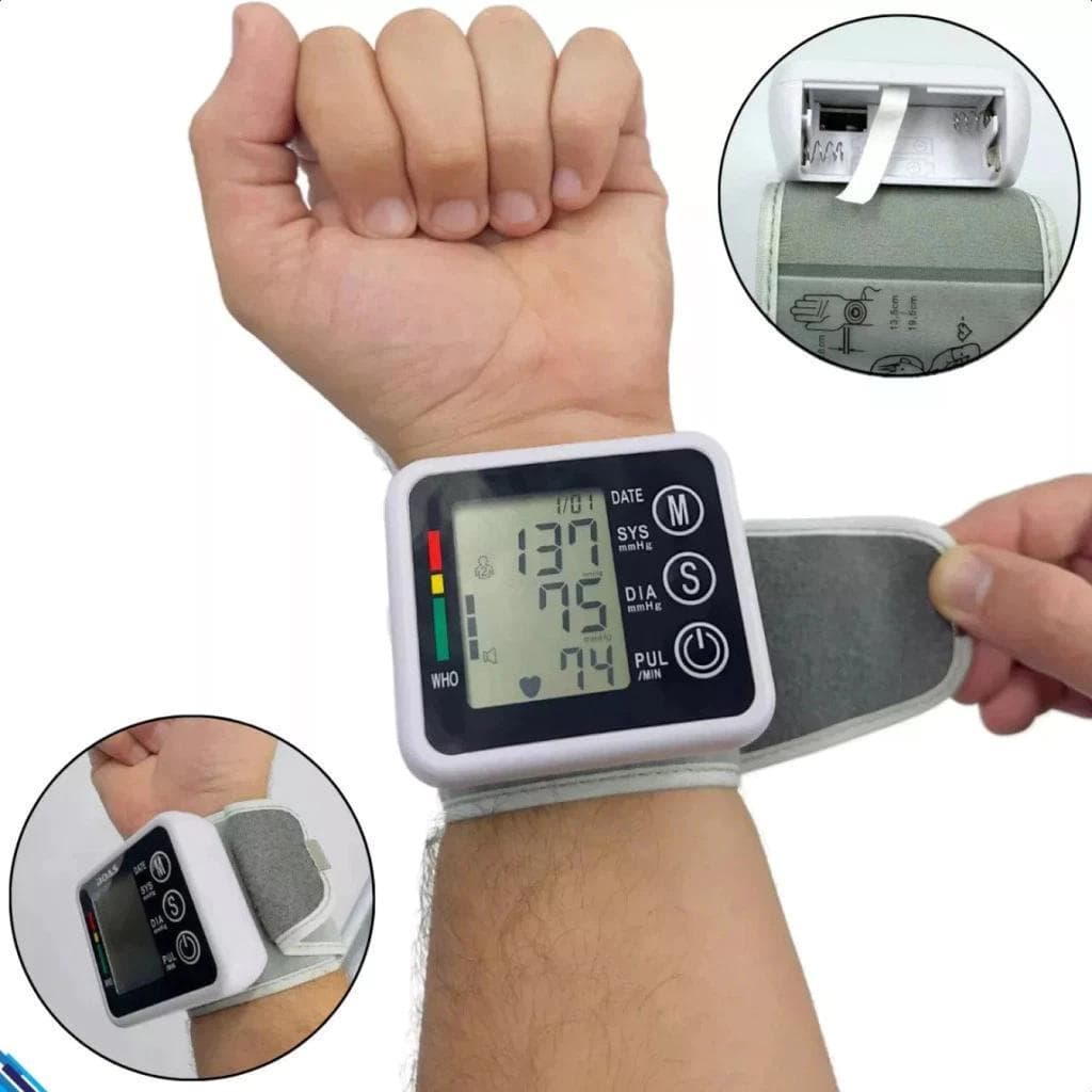Aparelho de Pressão Digital Automático de Braço e Pulso Medidor Arterial LCD