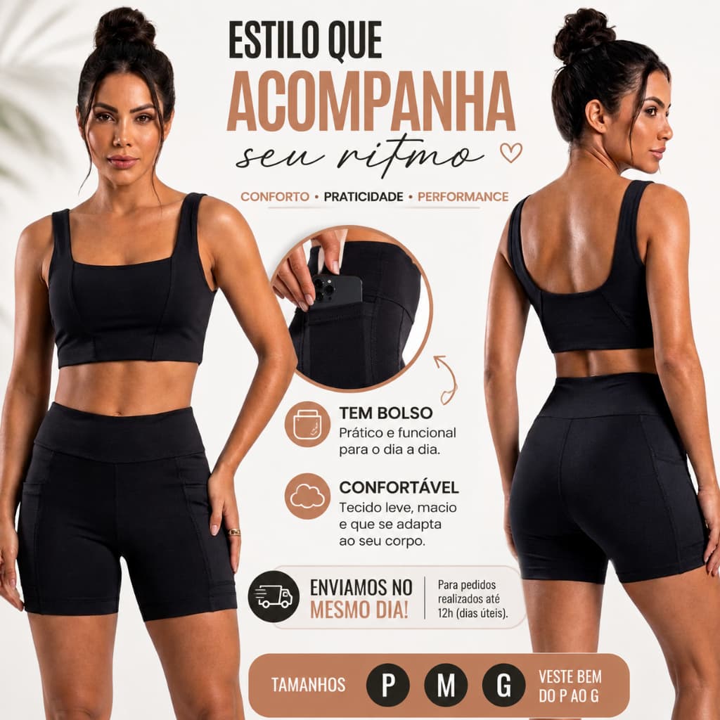 Conjunto Fitness Feminino Zero Transparencia Alta compressão Roupa Femenina Fitness Academia