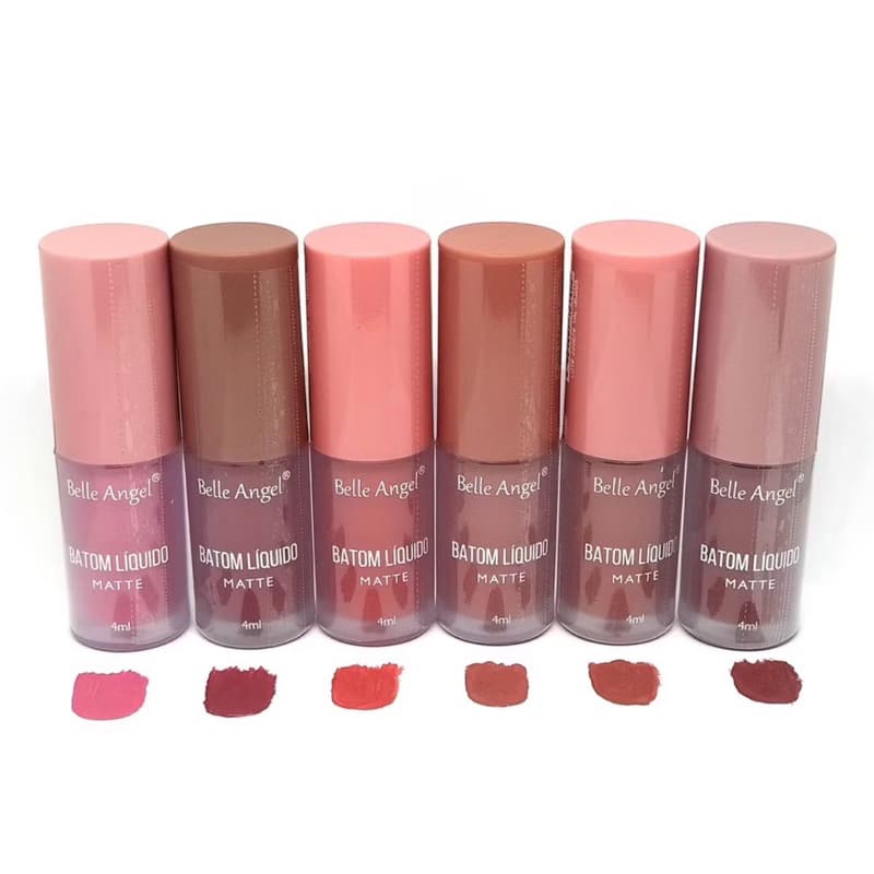 Batom Líquido Matte Belle Angel Alta Pigmentação Longa Duração Conforto e Acabamento perfeito