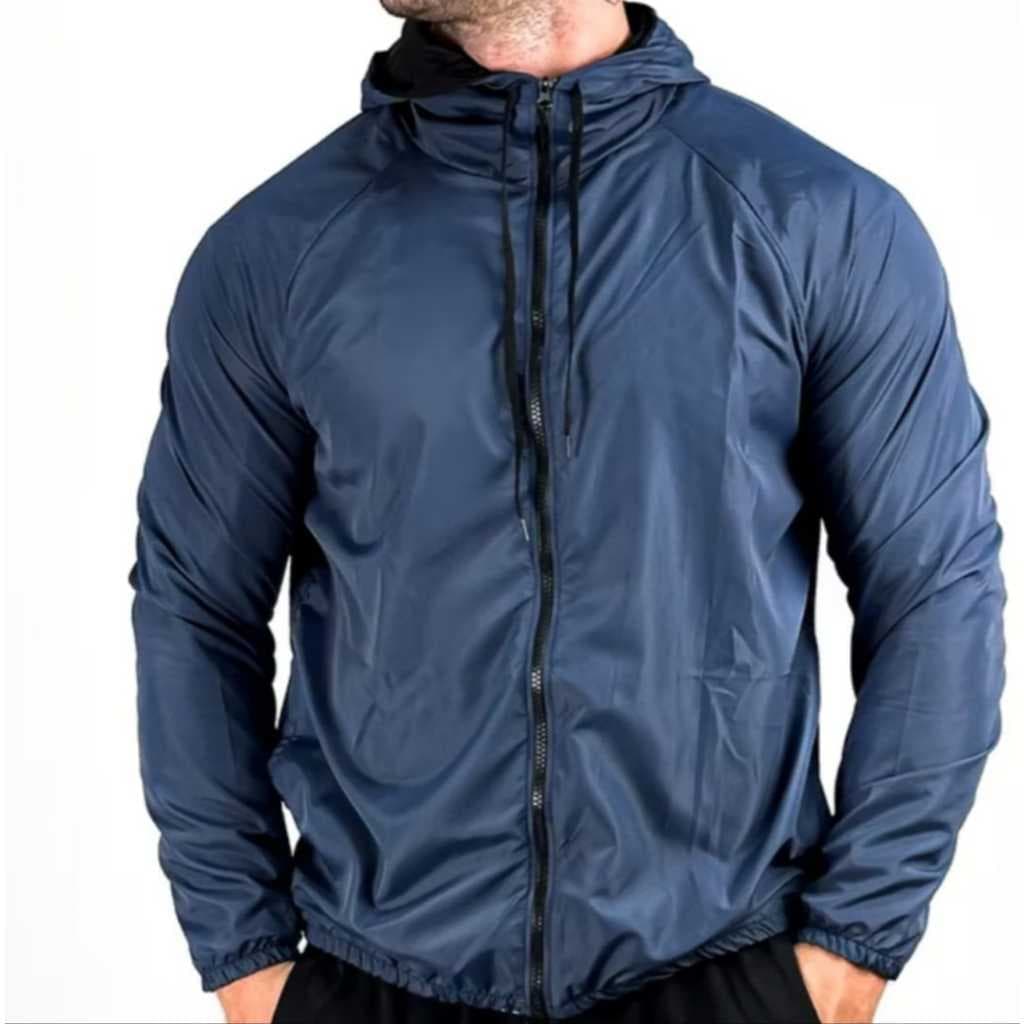Corta Vento Jaqueta Masculino e Feminino Lisa com Capuz e Bolso e ziper