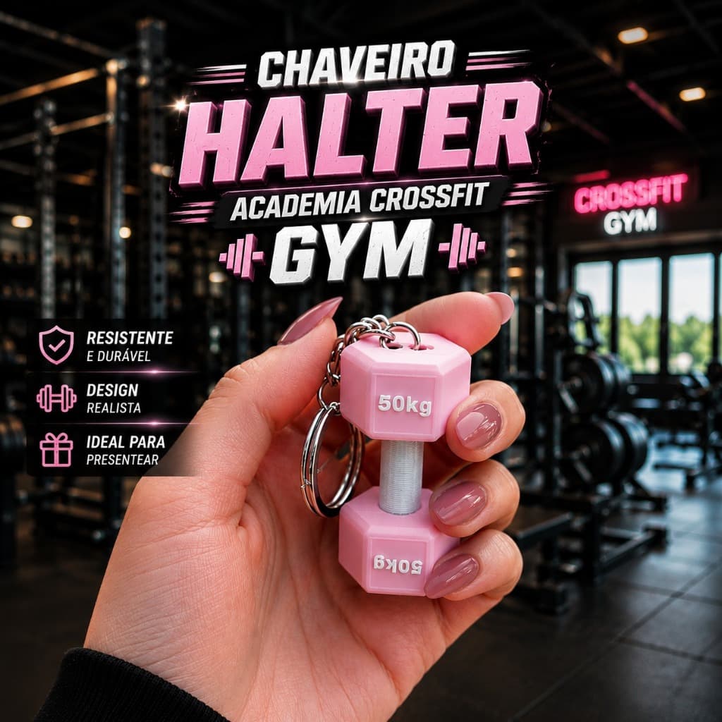 Chaveiro Halter - Academia e Crossfit GYM Varias Cores