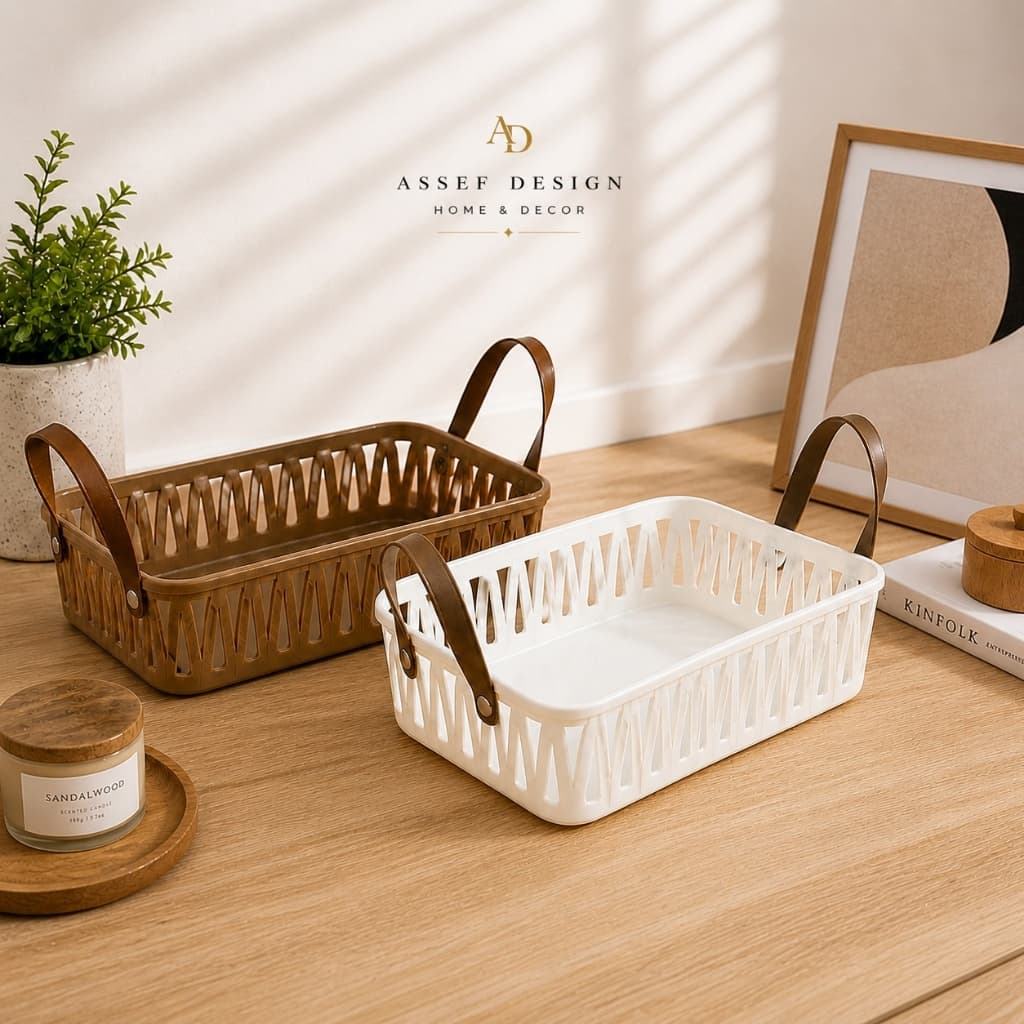 Cesto Organizador Multiuso com Alça – Caixa Decorativa para Cozinha, Banheiro e Casa | Design Moderno
