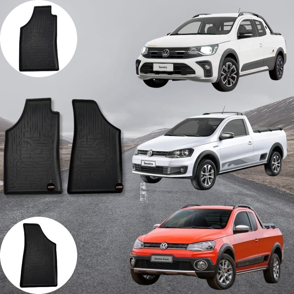 GRID - Tapete Carro Tapete Automotivo Tipo Bandeja Impermeável Volkswagen Saveiro G5 G6 G7 G8 G9 2010/2026