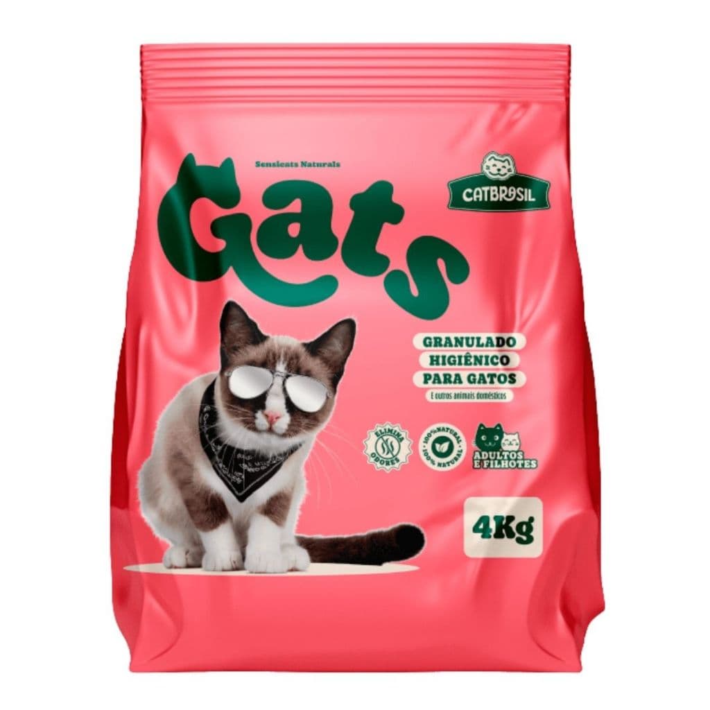 Areia Higiênica para Gato Gat's 4kg Alta Absorção Controle de Odores Areia Sanitaria