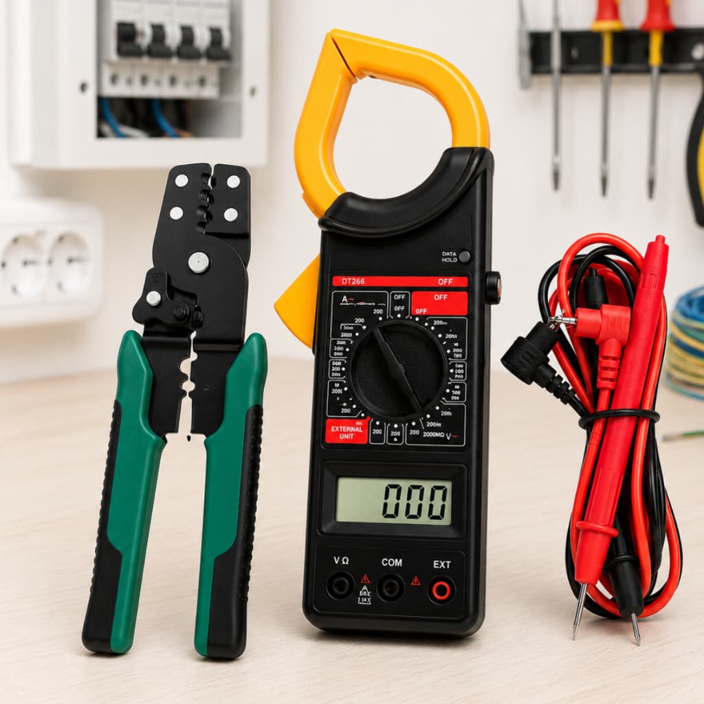 Multimetro Amperimetro Kit Eletrico Completo Com Alicate Ferramenta Para Eletricista