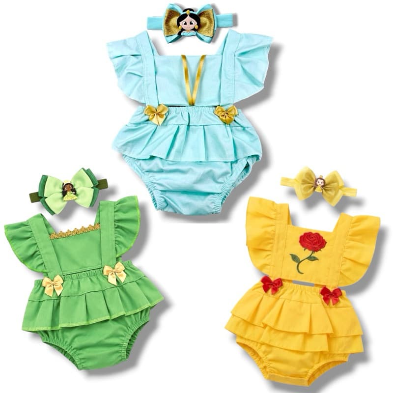 Romper Jardineira Vestido Branca Princesa Maçã Melhores Temas Meninas Princesa Temático