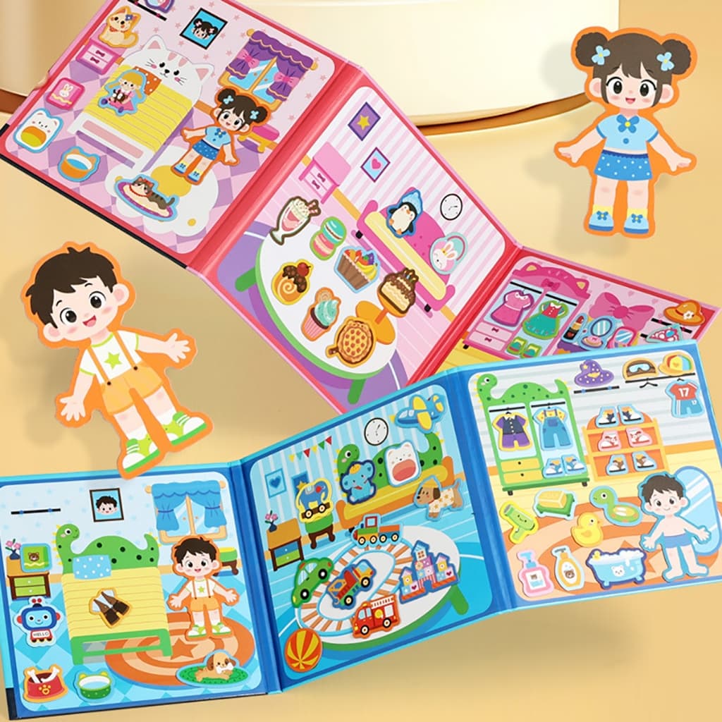 Brinquedos De Menino Livro Magnético Silencioso Educativo Brinquedo de Montar Ímãs Reutilizáveis Desenvolver Coordenação
