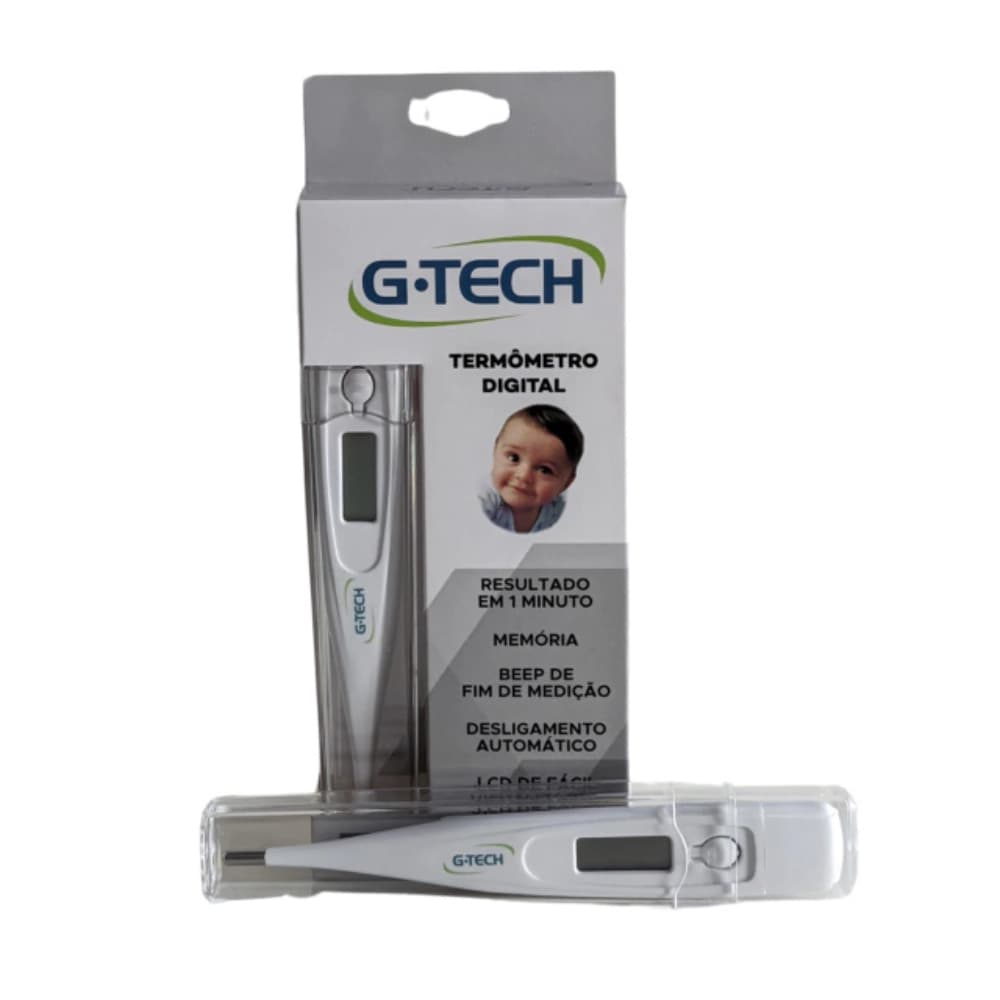 Termômetro Clínico Digital G-Tech Haste Rígida - Branco