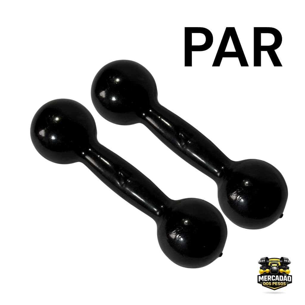 Par Peso Academia Halter Bola 4 kg Emborrachado Par - Treino em Casa Crossfit Fisioterapia  Musculação