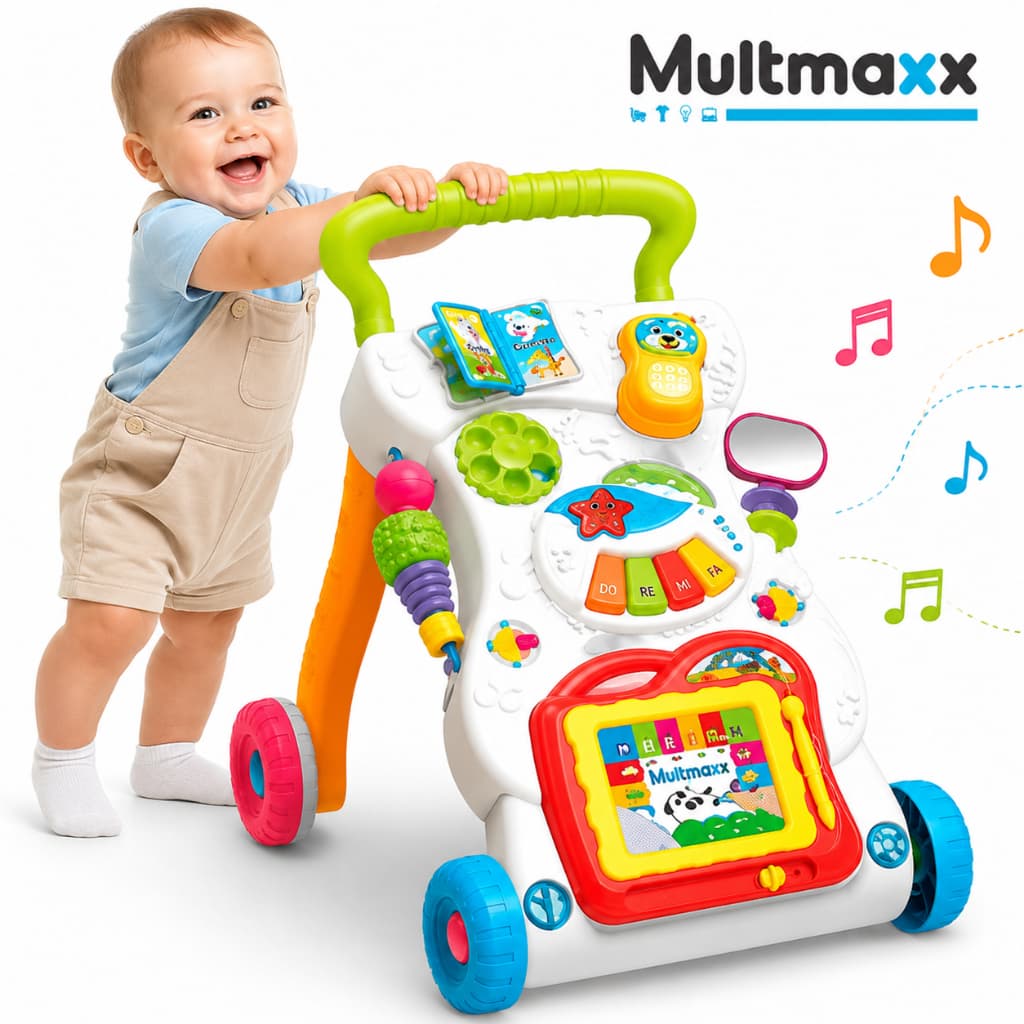 Andador Didático Infantil Brinquedo dia Das Crianças Multi Atividades Musical Lousa Mágica Bebe
