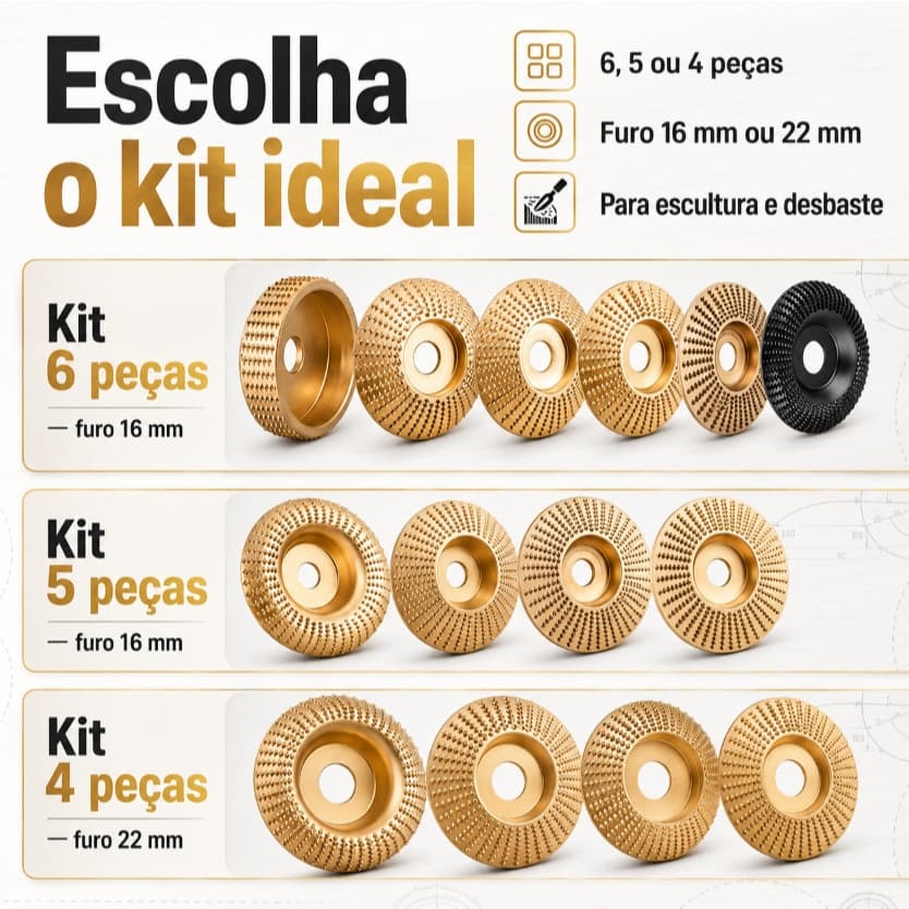 Kit 4/5/6 Disco Desbaste Madeira 100mm Esmerilhadeira Lixa para Madeira Acessório Politriz Corte Ferramenta Metal