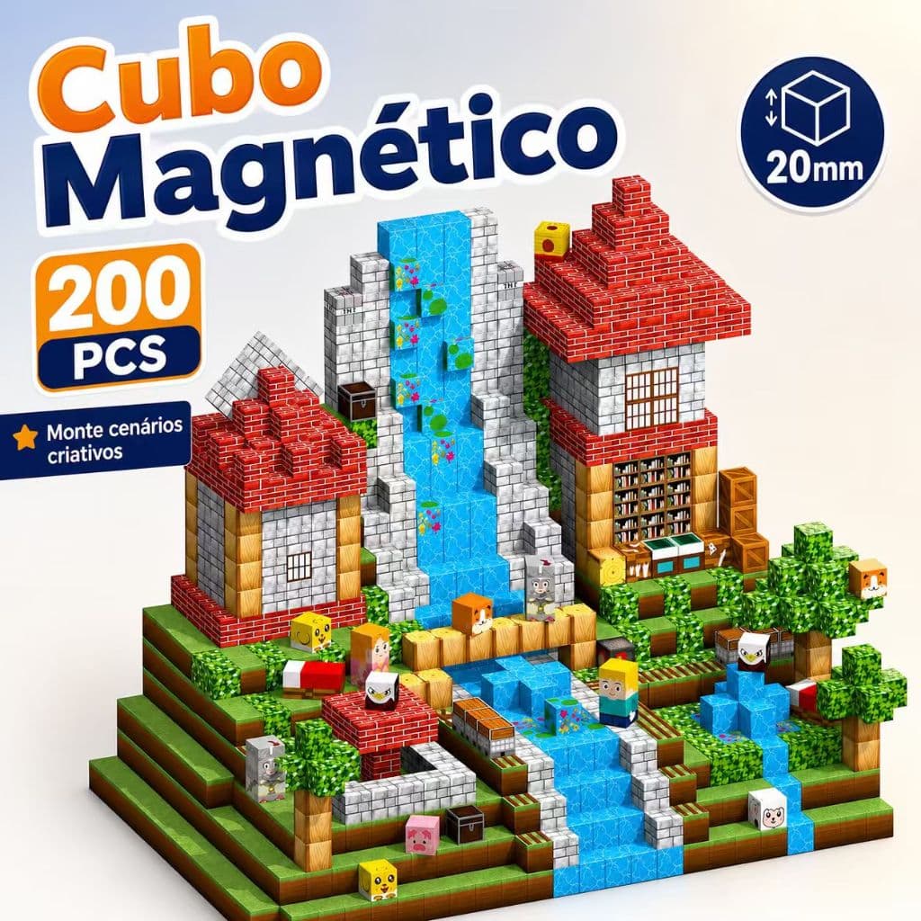 Blocos Magnéticos de Montar para Crianças Brinquedo Educativo Criatividade