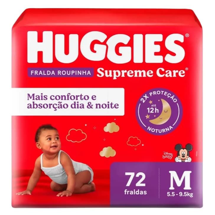 Fralda Huggies Supreme Care Hiper M - 72 unidades