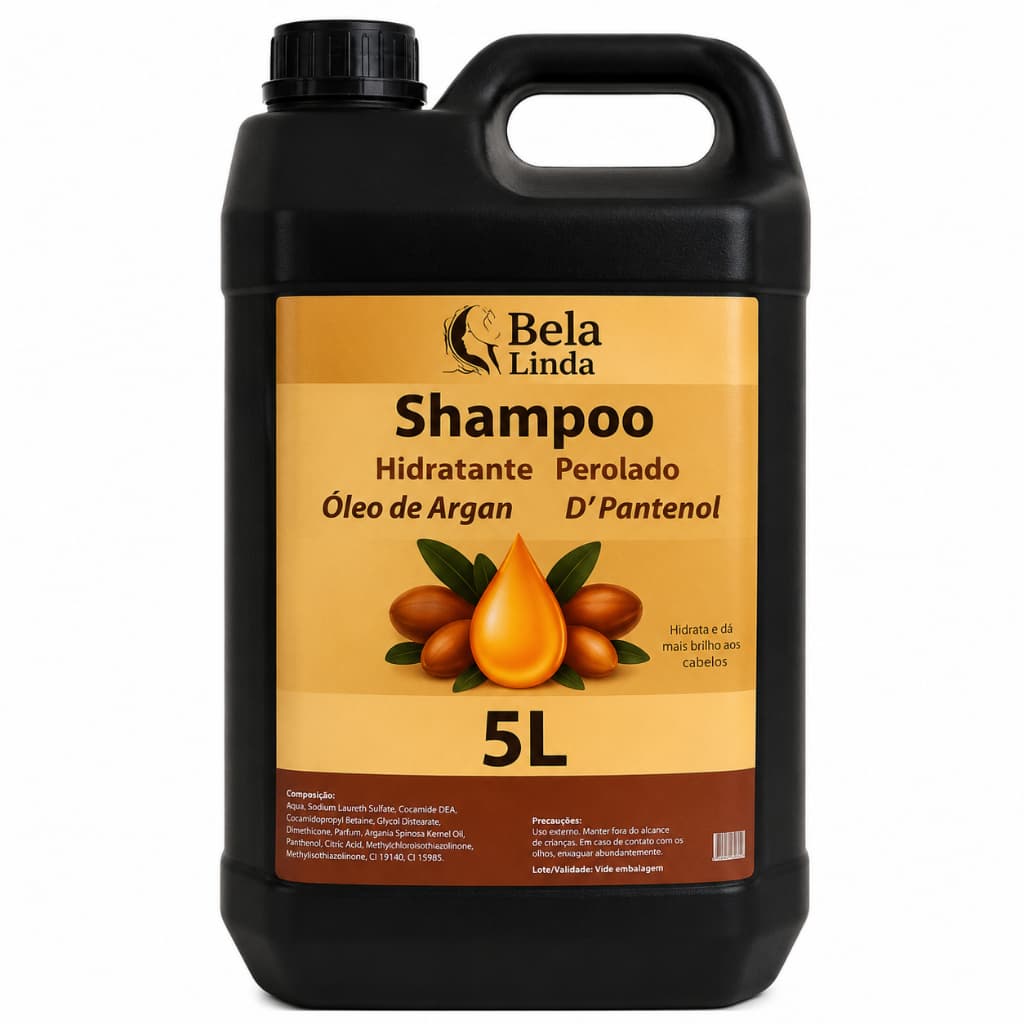 Shampoo Profissional 5 L Perolado Sem Sal Hidratante Salão, Alto Rendimento, Brilho & Maciez