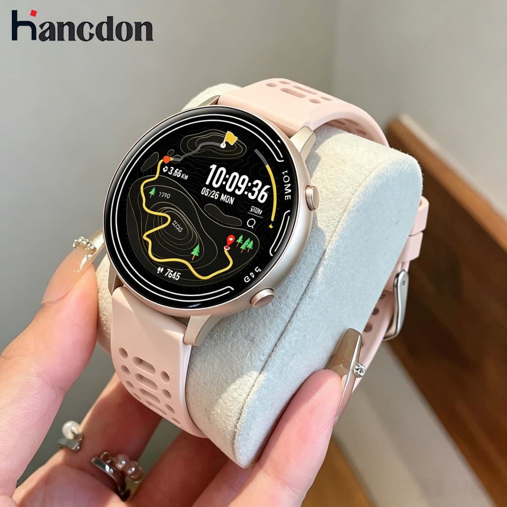 relogio feminino masculino Hancdon KC100 GPS Smartwatch 1.39''HD 100+ esportes Voz com AI 3ATM à Prova d'Água