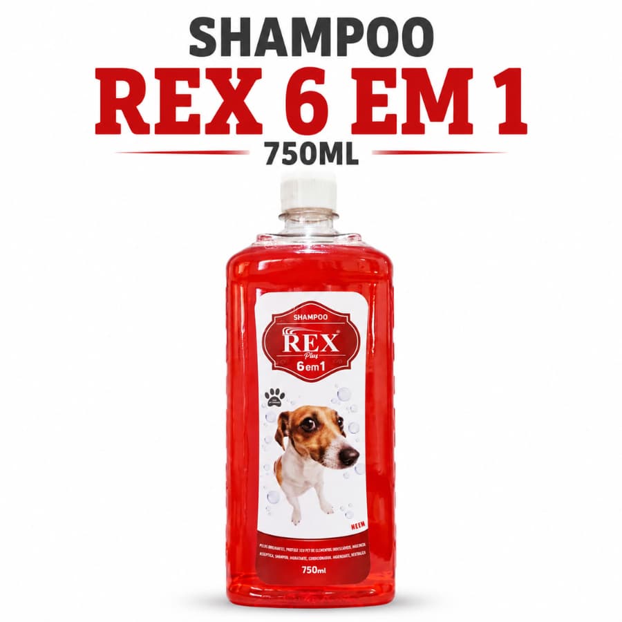Shampoo Pet 6 em 1 750ml para Cães e Gatos | Limpeza Hidratação Brilho Maciez e Perfume