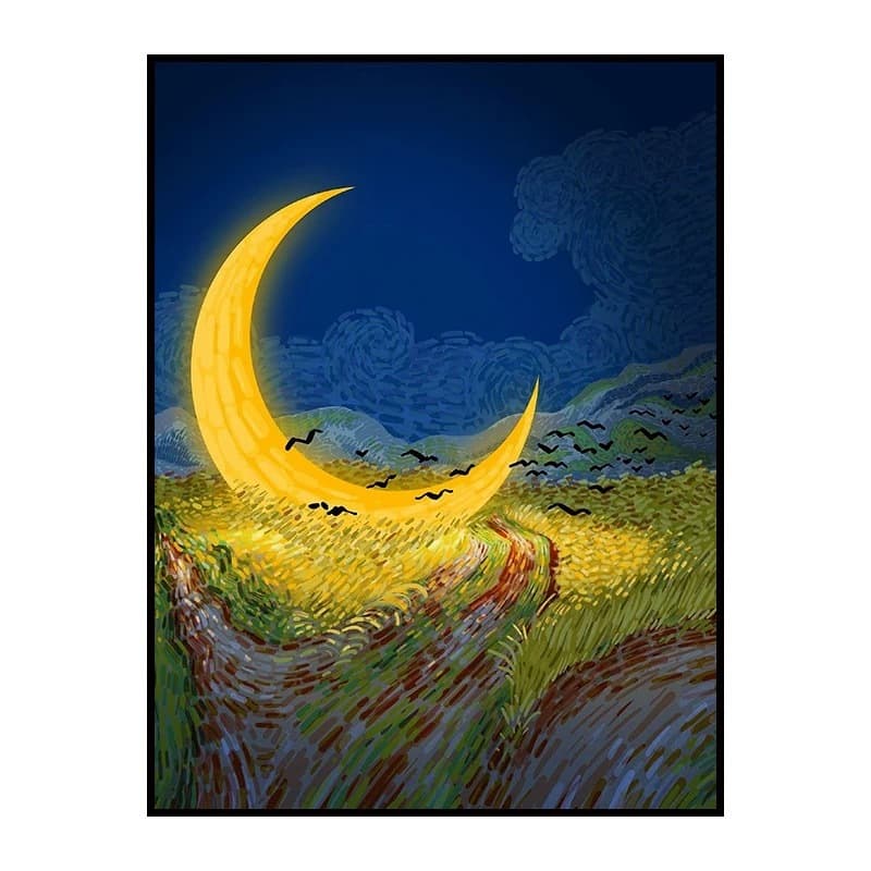 Pintura Diamantes 5d Lua 50x60cm, Cuadrados Full, Adultos