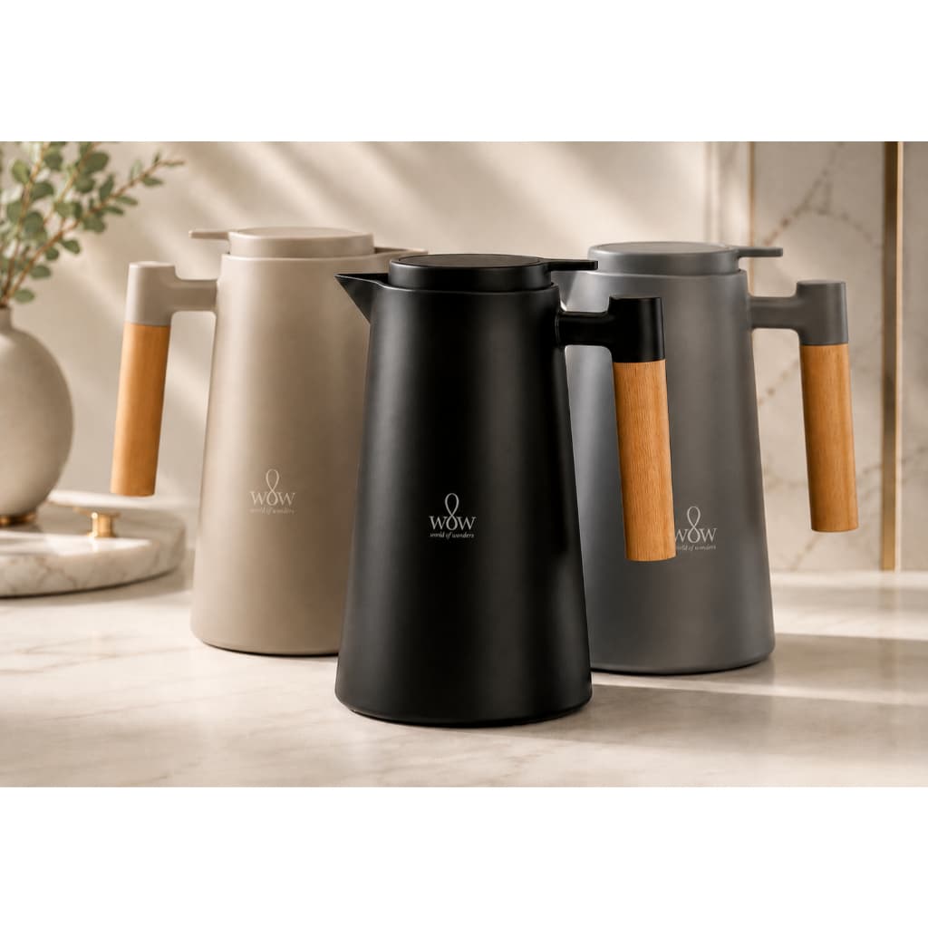 Garrafa Térmica Cabo Madeira Para Café 1l