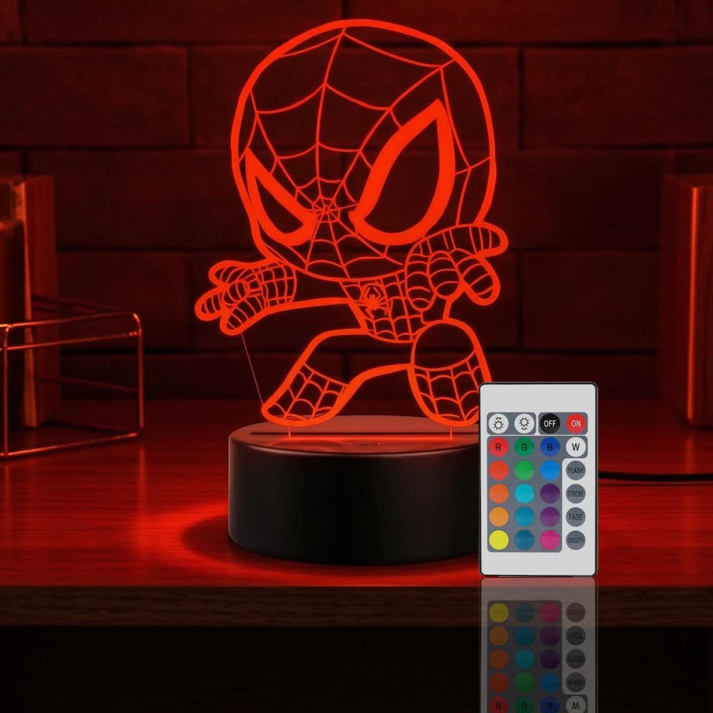 Luminária Led 3d | Homem Aranha Baby  Abajur Presente Criativo Decoração