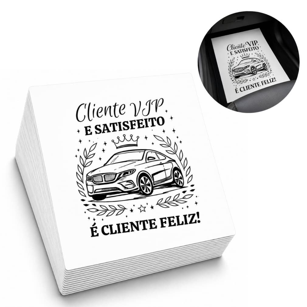 Tapete de Papel para Carro Lava Rápido Cliente VIP 40x45cm Descartável Automotivo 100 Unidades