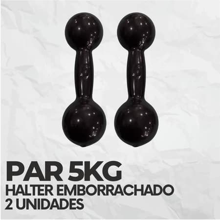 Par Halter Bola Emborrachado De 05kg Peso de Academia Musculação