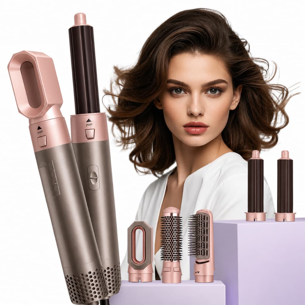 5 em 1 Secador de Cabelo Escova Alisadora 1000W Profissional 110V 220V