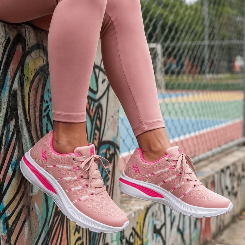Tênis Feminino Esportivo Academia Treino Caminhada Corrida Envio Rápido