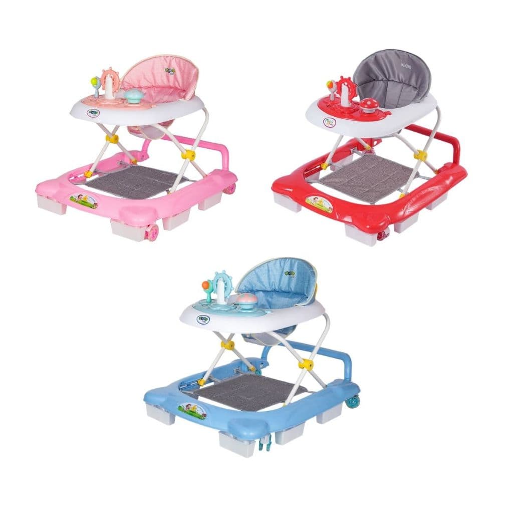 Andador Infantil Musical Para Bebê 2 Em 1 com Empurrador 3 Ajuste de Altura La Bamba Maxi Baby