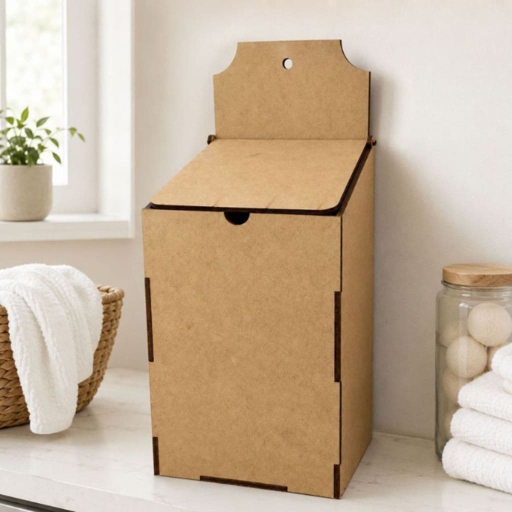 Puxa Saco MDF Organizador Sacola Decorativo Cozinha Casa Enfeite Lavanderia Multiuso