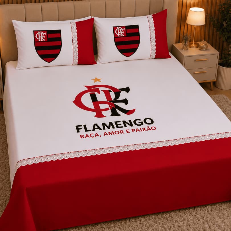 LENÇOL DE TIME PARA CAMA DE SOLTEIRO e CASAL – Jogo de Cama Solteiro - Colcha Solteiro e Casal