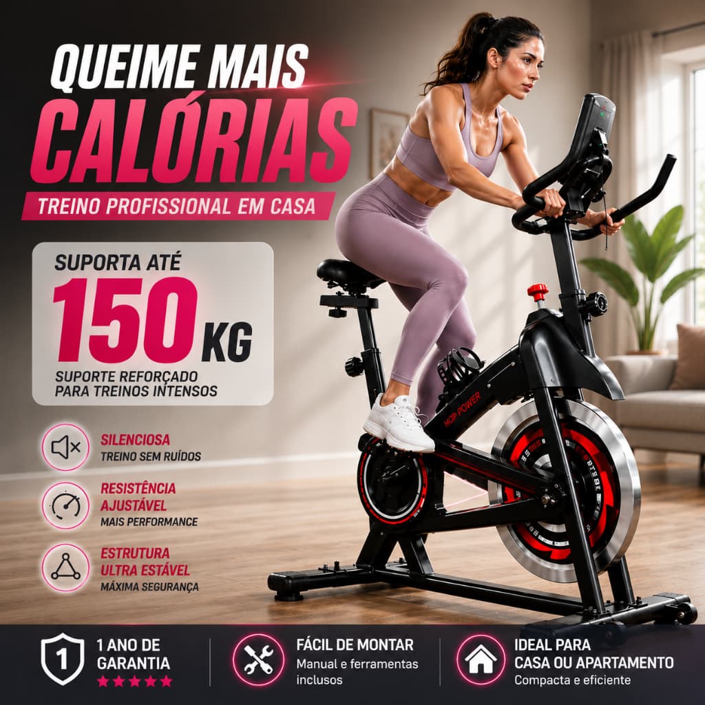 Bicicleta Ergométrica Para Academia Treino Em Casa Bicicleta Spinning Profissional Carga De 150 kg