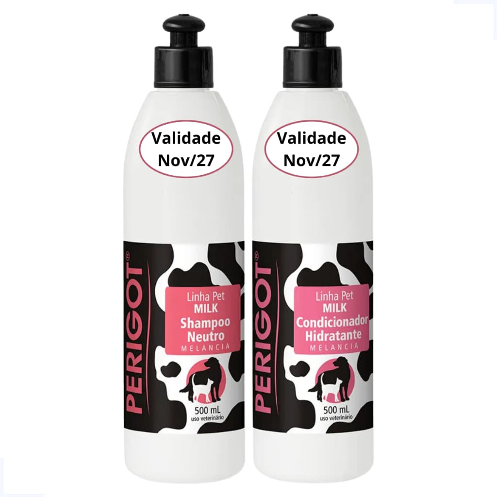 Kit Shampoo e Condicionador Melancia 500ml Perigot para Banho Tosa Cães e Gatos