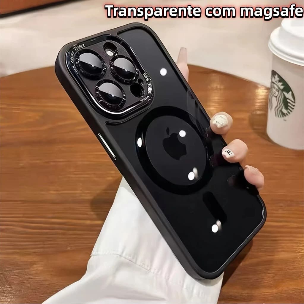 ALUBEN Capa Magnética Fosca em Acrílico para Smartphone 11-17 Compatível com Carregamento Sem Fio, Proteção Anti-Impacto