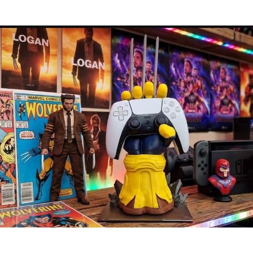 Suporte para Controle de Videogame Wolverine Decorativo | Porta Controle Gamer | Decoração Geek | Impressão 3D